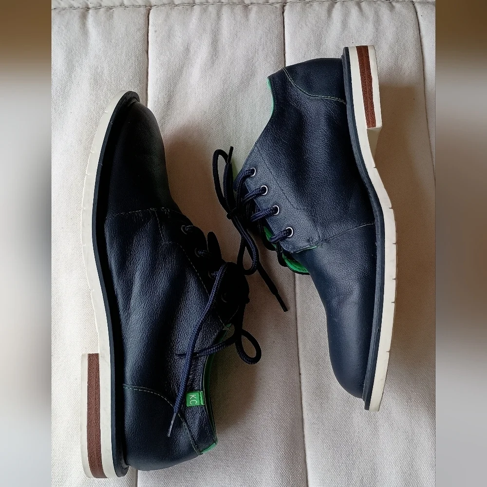 Kenneth Cole Men's Navy and Green Lace-Up Shoes_6